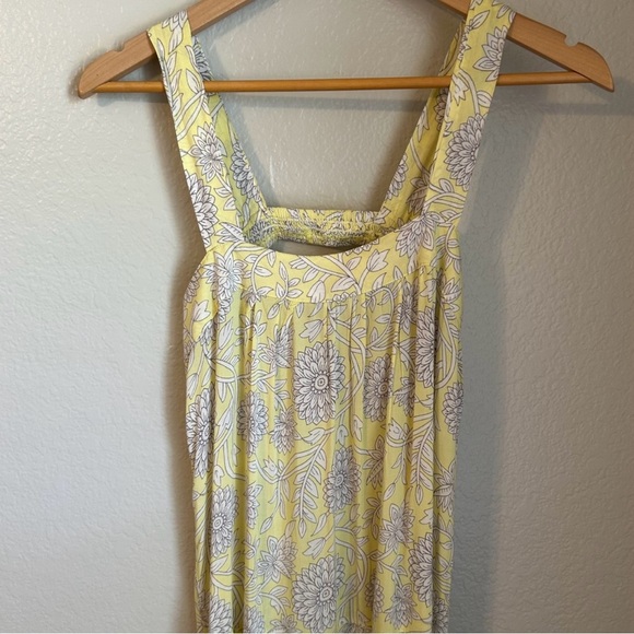 NWT, Elan Sadie Limon Bloom Floral Print Maxi Beachy Dress Butter Yellow, Small - Picture 3 of 9